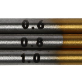 UID Each Size Marked Titanium Coated Mini Router/Rotary Tool/Hobby Router Small Diameter Drill, Set of 10, Compatible with Proxxon, Ryobi, Bigman, iHelp, Argofile, Standard Collet 2.35mm, Titanium