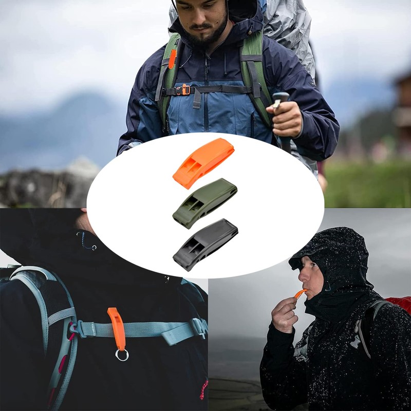 Emergency Whistle 8 Pack Double Chamber Survival Whistles Super Loud