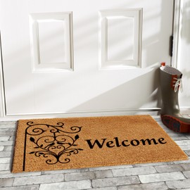 Calloway Mills 102592436 Welcome Post Doormat 24" x 36", Natural/Black
