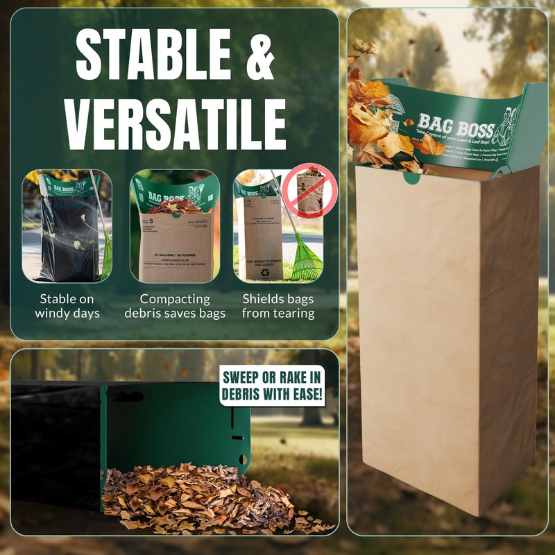 BAG BOSS Lawn & Leaf Bag Holder Stand | Fits