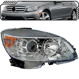 EPIC LIGHTING OE Style Halogen Headlight Projector Assembly Replacement for Mercedes 08-11 C300 C350 C63 AMG [ MB2503163 2049065603 ] Right Passenger Side
