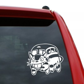 Black Heart Decals & More Studio Ghibli / CatBus Vinyl Decal | Color: White | 5" tall
