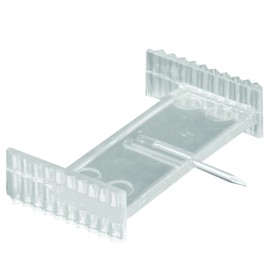 Prime-Line L 5916 Window Grid Retainer Clips, 1 in, Plastic w/Steel Needle, Clear (Pack of 6), Silver