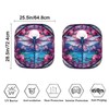 Glomenade Moon Dragonfly Floral Print 2-Piece Auto Windshield Sun Shade