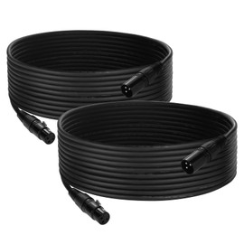 DMX Cable 25 ft, 2 Pack Flexible 3 Pin Signal XLR Male to Female DMX Cable Wire,Suitable for Stage Lighting Signal XLR Connection Stage Light Cables for Par Light Input & Output