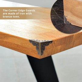 12 Pack Antique Corner Decorative Corner 1" x 1" Furniture Corner Protector Bronze Triangle Edge Decorative Metal Corner Guard with Mounting Screws