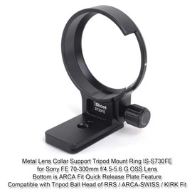 Sony Telephoto Zoom Lens 70-300mm F4.5-5.6 G OSS E-Mount Full Size SEL70300G Ring Tripod Mount with Lens Support Collar, Tripod Mount Ring, Bottom Arca-Swiss Type Quick Release Plate, 1/4" and 3/8" Screw Hole