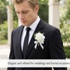 4-Piece Wedding Boutonniere Set,Corsage and Boutonniere Set,Fabric Corsage Wristlet for
