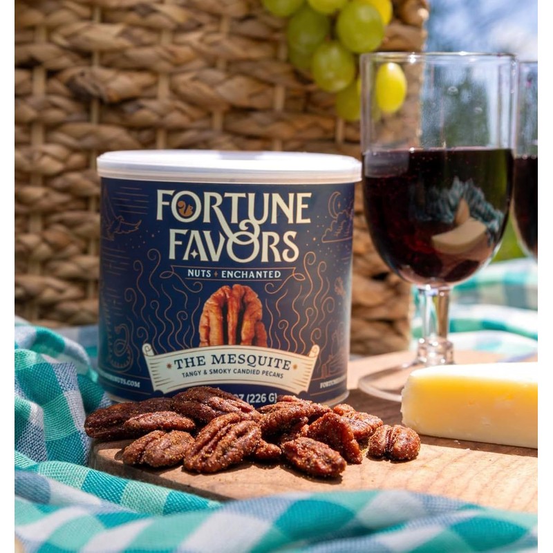 Fortune Favors Candied Pecans, Sweet and Salty Snack, Hand Crafted