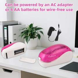 Craftinova Electric Stapler-Pink,Including 2000 Staples and 1 Staple Remover, Suitable for Palm Size and high Comfort，25 Sheet Capacity, AC Adapter or Battery Powered，Battery not Included