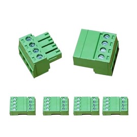 Juego de 5 bloques de terminales de tornillo de 4 pines con paso de 3,81 mm para 28-16AWG, conector macho y hembra enchufable rápido - Conector tipo Phoenix