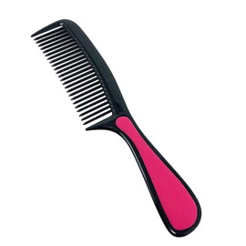 Parcelona French Professional Salon Smooth Detangling Black and Fuchsia Celluloid Anti-static Hair Comb with Handle