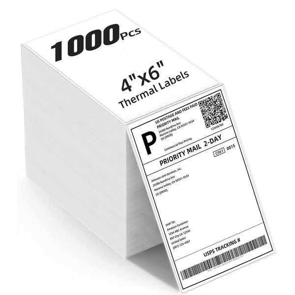 AKOLABEL Fanfold 4" x 6" Direct Thermal Shipping Labels, 1000