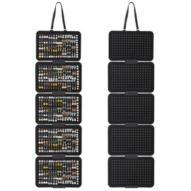 Lollanda Earring Holder Hanging Organizer, Larger Earring Organizer Holds Up To 425 Pairs, Felt Wall Mount Earring Holder Display (Black)