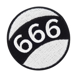 Finally Home Iron-On Patch 666 Billiard Ball Punk Patches, Hell Iron-On Patches, Devil Patches, Black and White Patch
