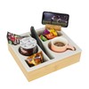 Hitseon Couch Cup Holder Tray, Handy Silicone Bamboo Couch Caddy