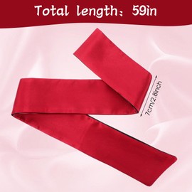 Classicseali 2pcs Silk Blindfold and Hand Ties for Bedroom,150 cm/59 In Silk Blindfolds for Adult Play,Satin Blindfold Eye Mask for Sleeping,Satin Sleep Mask for Yoga,Nap,Meditation(Wine Red&Black)