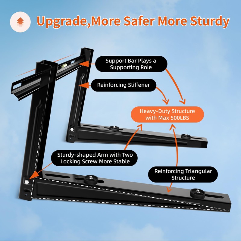WeCooper Heavy Duty Mini Split Wall Mounting Bracket,Outdoor Air Conditioner