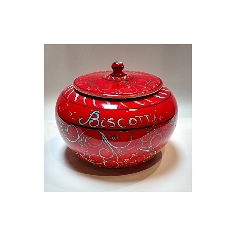 Tramonto Hand Painted Ceramic Biscotti Jar - Handmade in Italy