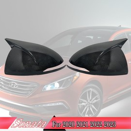 MUXEE Side Mirror Cover, for Hyundai Sonata 2020 2021 2022 2023, 2PCS Turn Signal housing Cover Accessories - Carbon Fiber(with Turn Signal housing Slot)