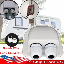 Unbranded Double Wire Cable Entry Gland Box Caravan RV Boat Roof Solar Panel Junction Box