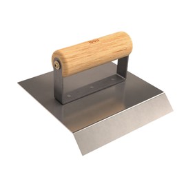 Bon Tool 12-864 6-Inch by 6-Inch Stainless Steel Concrete Chamfer Tool with 45-Degree Radius Wood Handle