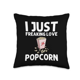 Best Popcorn Box Game Show Pop Snack Accessories Cool Popcorn Gift for Men Women Corn Kernel Movie Night Food Throw Pillow, 16x16, Multicolor