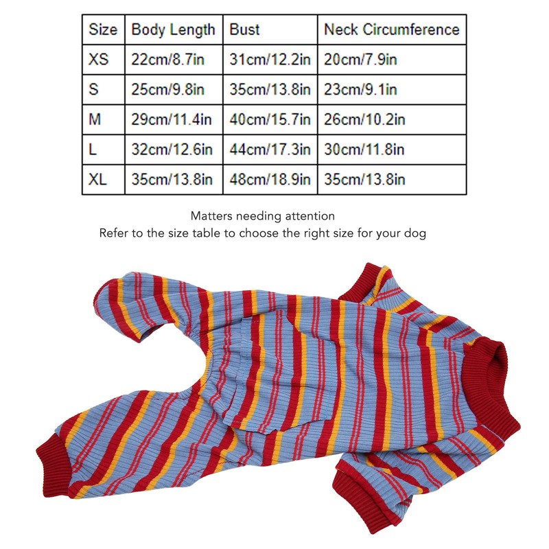 Striped Dog Pajamas Spring Stylish Classic Soft Breathable 4 Legged