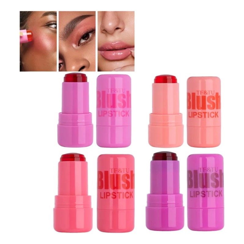 4pc Barra 3 En 1 Rubor, Labial Y Sombra,lluminador En