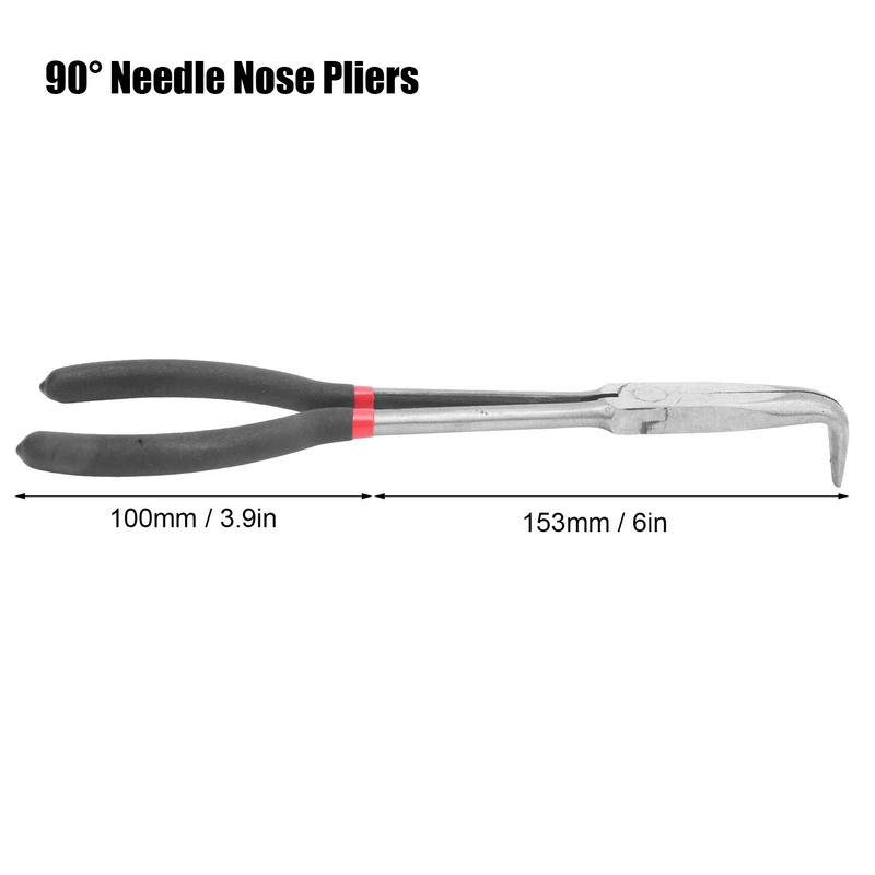 Long Reach Needle Nose Pliers, 11 Inch 280mm 90 Degree