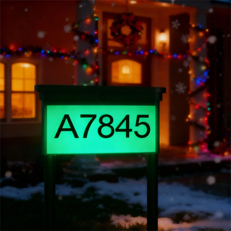 ZSYIQIXI Solar House Numbers For Outside，with Ground Stake - Solar