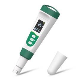 Digital Pool Water Tester, PH Meter with ATC, 4 in 1 pH/EC/TDS/Temperature Meter 0.01 Resolution High Accuracy Pen Type Tester, Water Quality Tester for Pools, Drinking Water, Aquariums(Green)