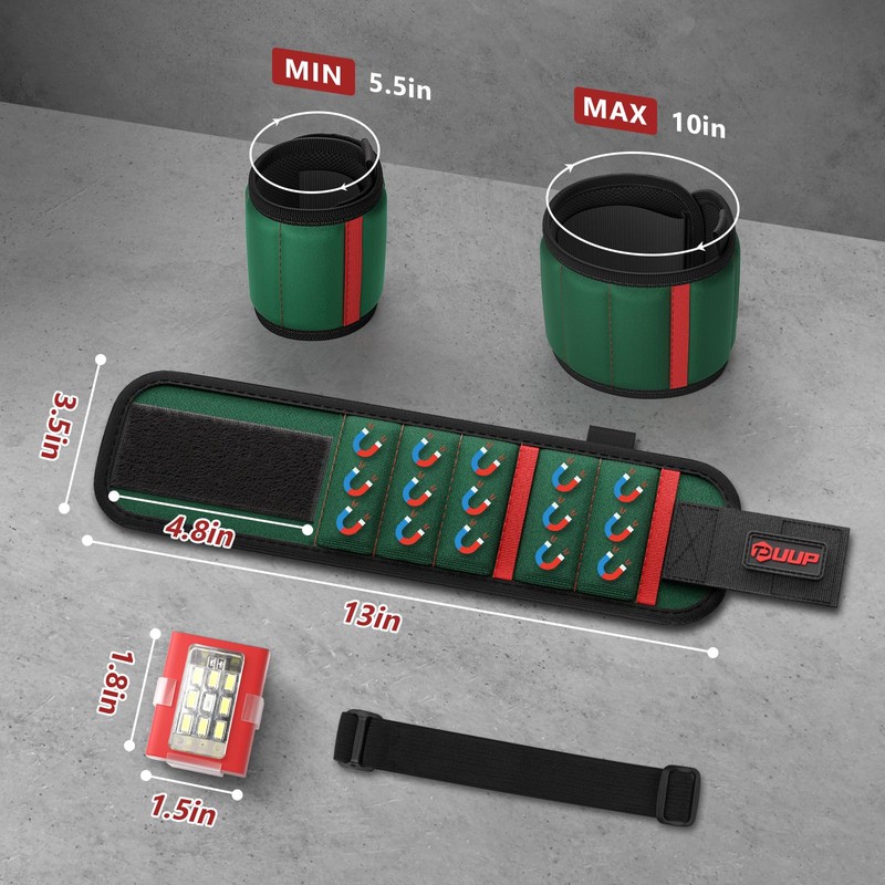 UUP Magnetic Wristband with LED Light, Magnet Tool Belt Wrist