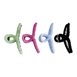 4Pcs Fabric Wrapped Hair Claw Clips for Women, Large Non-Slip Hair Clips