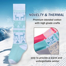 Ski Socks Girls Winter Socks Kids Long Socks Cozy Thick Warm Socks for Girls Size 9-11 Age 5-7 Years