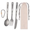 TOMSHOO Titanium 3 Piece Cutlery Set Lightweight Spoon Fork Cutter