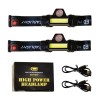 2x 1200000LM LED Headlamp Rechargeable Headlight Zoom Head Torch Lamp