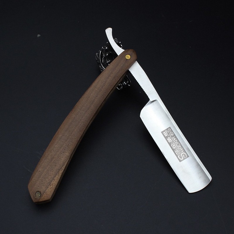 Herren Rasierpinsel Rasiermesser mit Box Manuelle Classic Wood Griff Barber