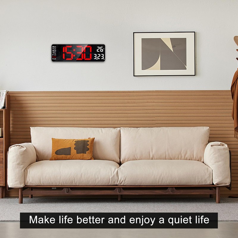 Ankilo Newest 13'' Digital Wall Clock with Remote Control, Large