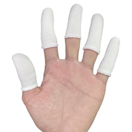 White Cloth Finger Covers, 50 Pieces, Finger Sacks, Hand Eczema, 100% Pure Cotton, Skin-friendly Fingertip Care, Cracks, Ultra Thin, Bare Skin Feeling, Stretchable, Breathable, Thin, Disposable,