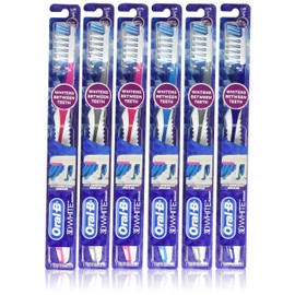 Oral-B 3D White Radiant Whitening Toothbrush 40 Soft 1 Count (Pack of 6)