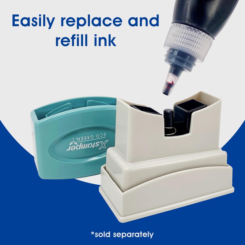 Xstamper Ink Stamp, Received. Red Ink (Impression Size: 13 x