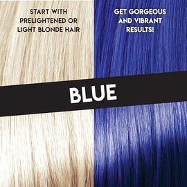Color Lux Tinte semipermanente para el cabello Direct Vibes, azul, tono vibrante y duradero, sin amoníaco, vegano, sin sulfatos, sin parabenos, 8 fl o