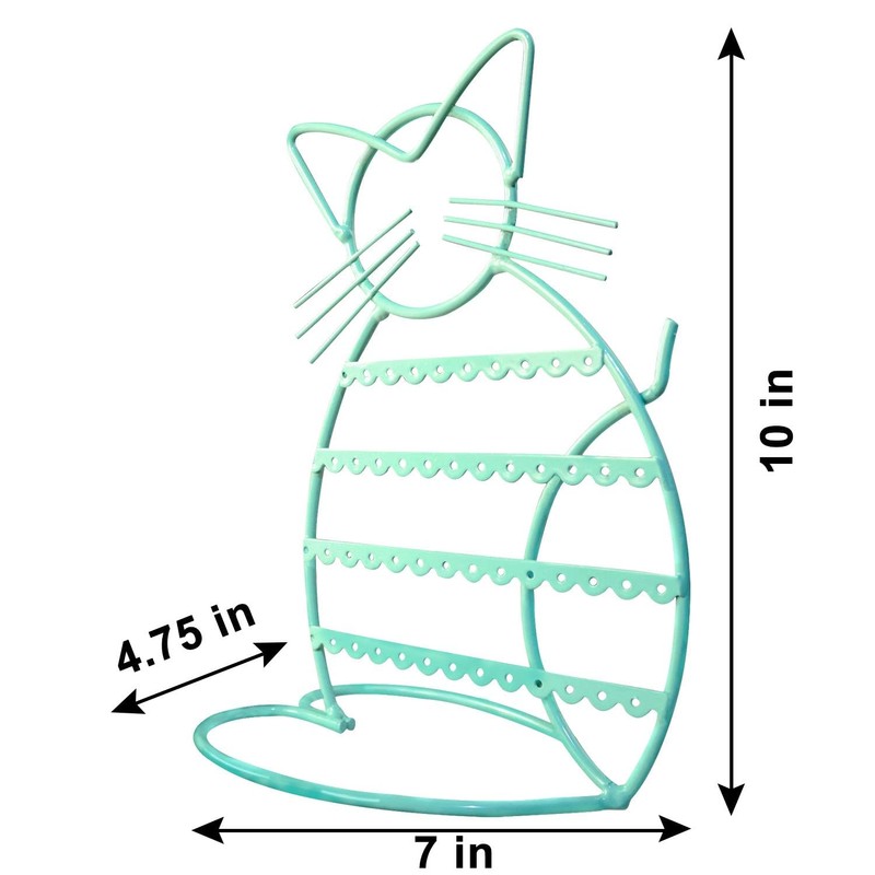 Urban Deco Cat Shaped Earring Holder Stand - Metal 48