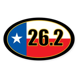 CafePress Texas Full Marathon Oval Sticker 26.2 Miles Oval Car Bumper Sticker