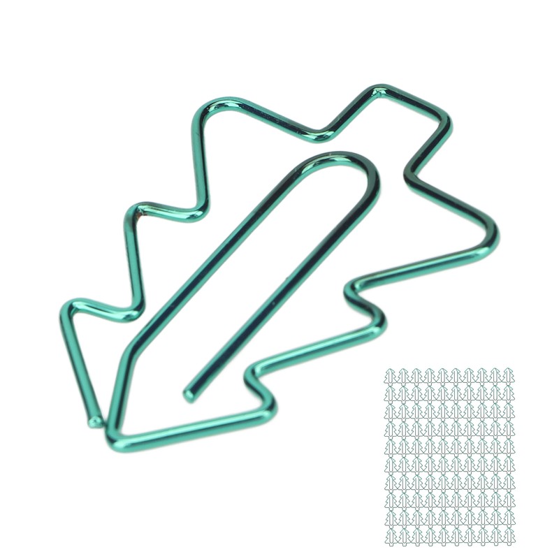 100Pcs Paper Clips Cute Unique Tree Shape Electroplating Process Lightweight