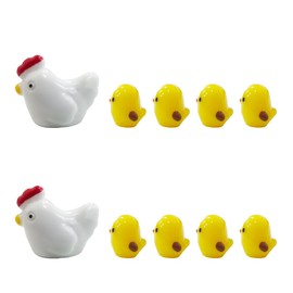 10Pcs Cute Mini Chickens Car Rearview Mirror Car Accessories, Adorable Little Chicks Car Dashboard Decoration for Car Mirror Interior Ornaments, Home Decor, Funny Presents (Chicken)