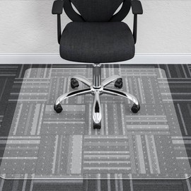 HOMEK Office Chair Mat for Low Pile Carpeted Floors - 48" x 48" Clear Carpet Chair Mats for Home & Office, Studded Floor Mat for Office Chair on Carpet