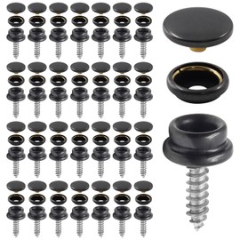 Moicstiy 30 Pcs Stainless Steel Canvas Boat Snaps, 5/8 Inch Screws with 3/8 Inch Socket, Canvas Fastener Screws Snaps for Boat Cover and Marine Furniture (Black)