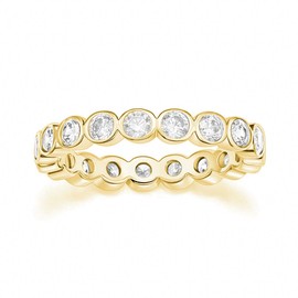 Mameloly 4mm Wedding Bands for Women Cubic Zirconia Gold Full Eternity Stackable Engagement Promise Rings for Her Size 6